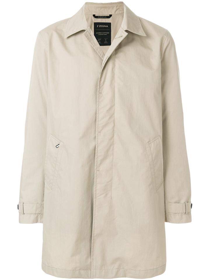 Z Zegna Classic Fitted Coat - Nude & Neutrals