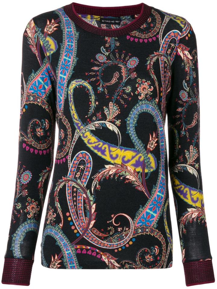 Etro Paisley Print Jumper - Black