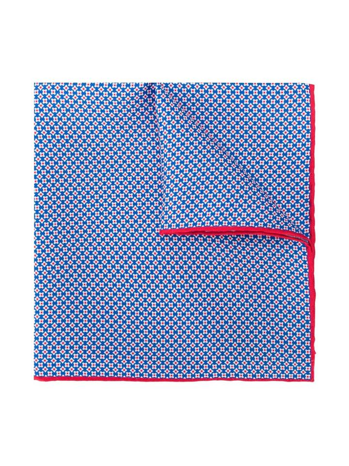 Kiton Micro Floral Print Foulard - Blue