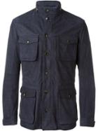 Etro Patch Pocket Jacket, Men's, Size: L, Blue, Suede/silk/acetate/viscose