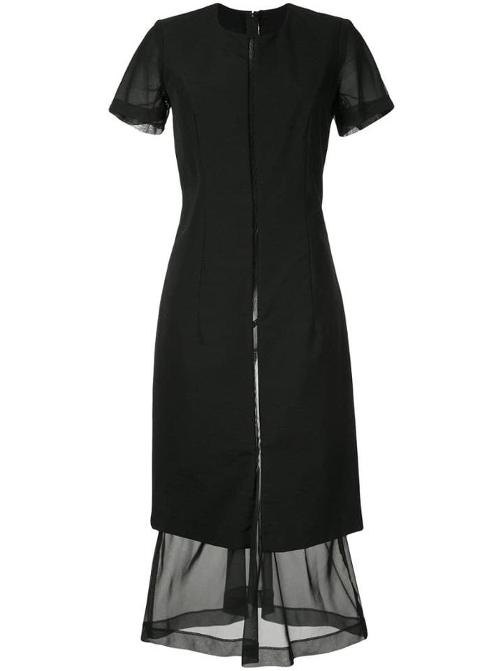 Comme Des Garçons Pre-owned Short-sleeve Flared Dress - Black