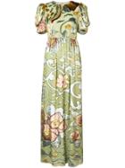 Co Floral Long Dress - Green