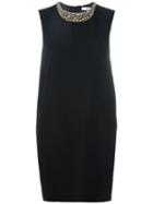 Lanvin Embellished Collar Shift Dress, Women's, Size: 38, Black, Wool/glass/resin/cupro