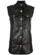 Manokhi - Buttoned Gilet - Women - Lamb Skin - 36, Women's, Black, Lamb Skin
