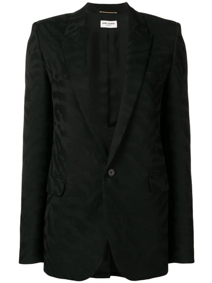 Saint Laurent Zebra Detail Blazer - Black