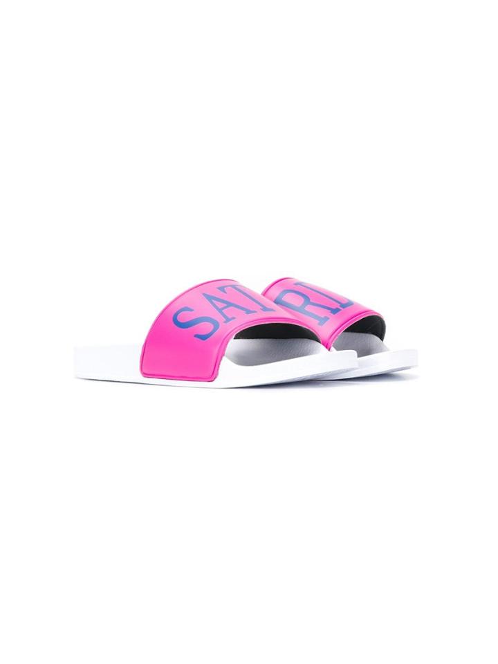 Alberta Ferretti Kids Teen Saturday Print Slidess - White