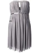 Jay Ahr Silver-tone Detail Strapless Dress, Women's, Size: 40, Grey, Polyester