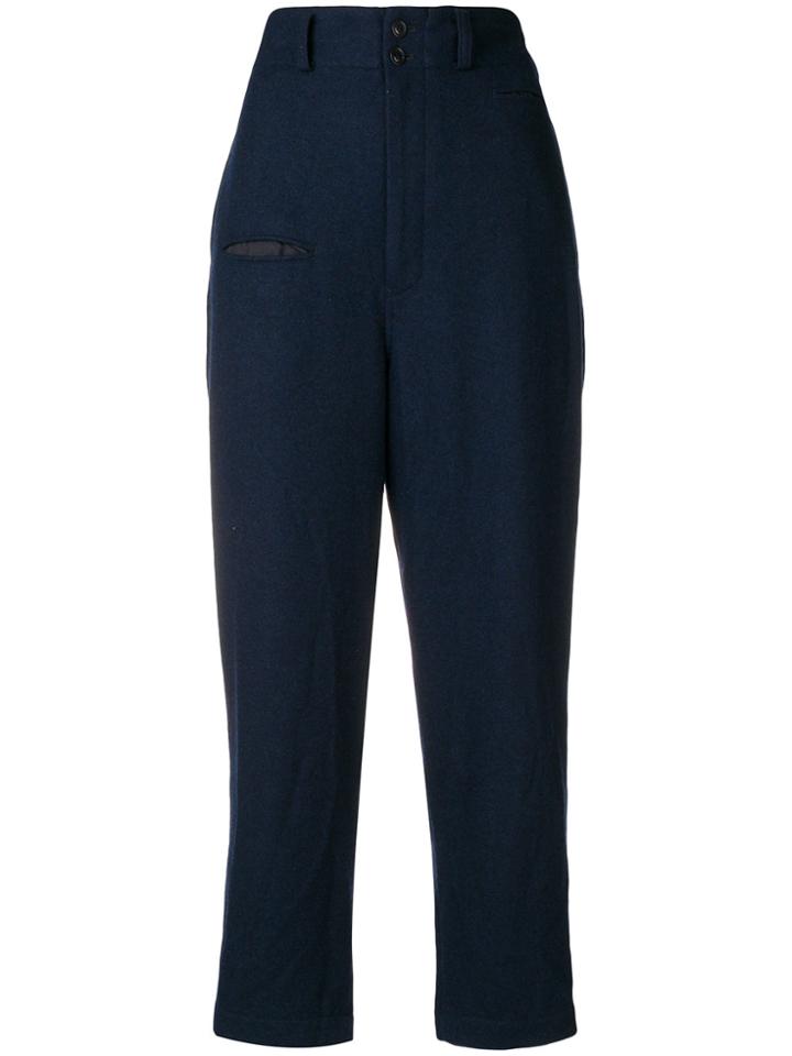 Y's Straight-leg Tailored Trousers - Blue