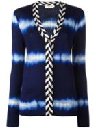 Tory Burch Tie-dye Cardigan, Women's, Size: Xl, Blue, Merino/viscose/polyamide/spandex/elastane