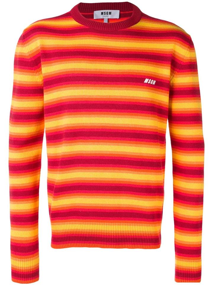 Msgm Striped Long Sleeve T-shirt - Yellow