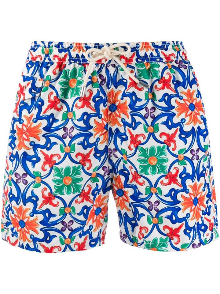 Mc2 Saint Barth Tile Print Swimming Shorts - Blue