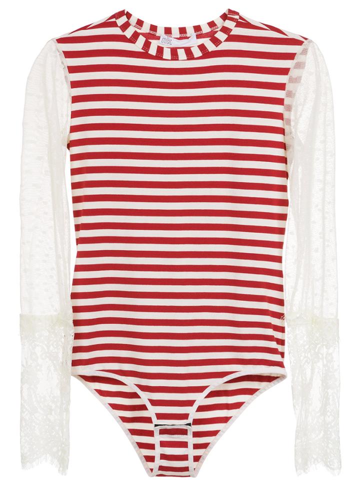 Nk Striped Bodysuit - White