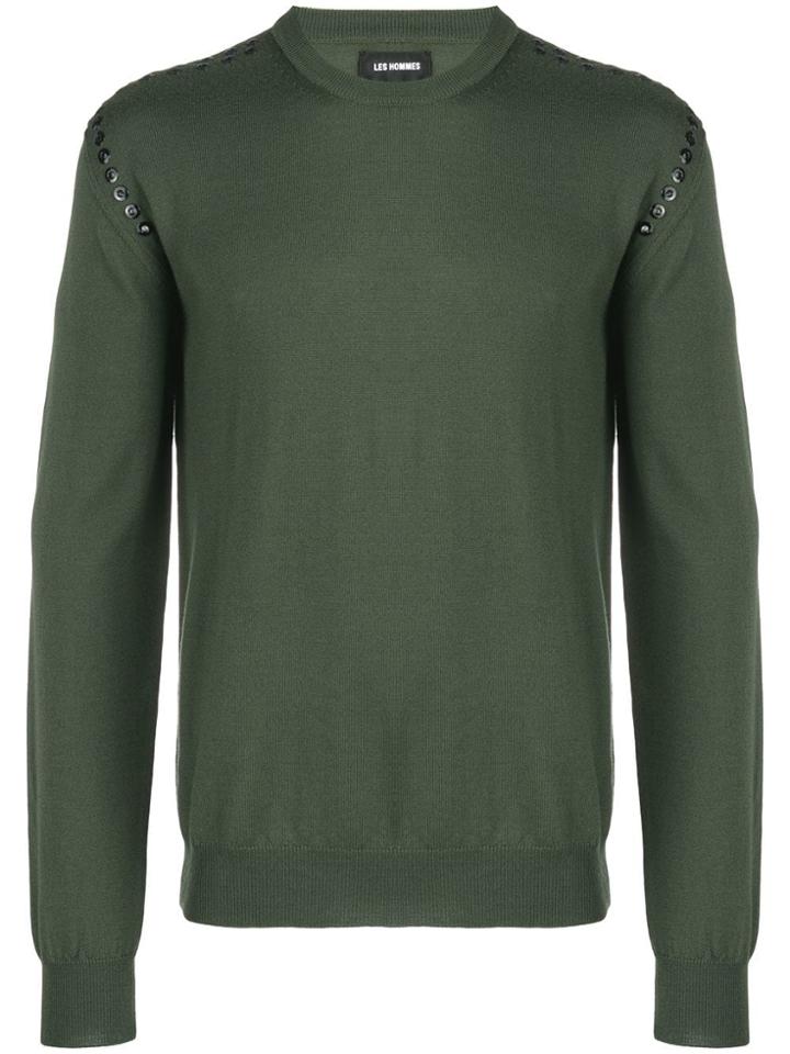 Les Hommes Button Detail Sweater - Green