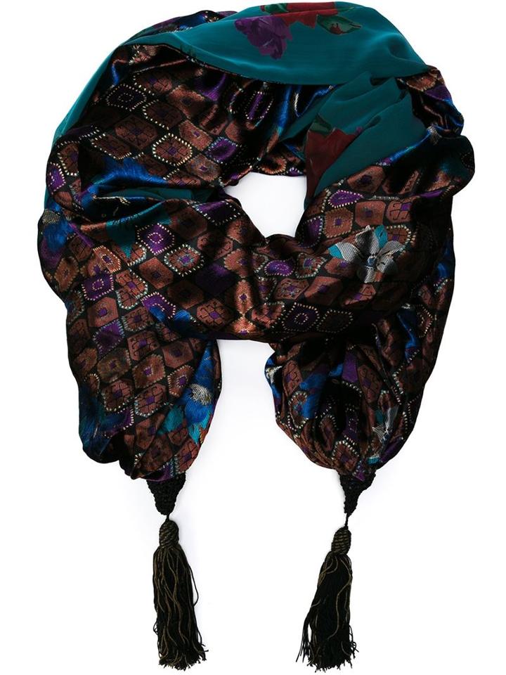 Emanuel Ungaro Vintage Jacquard Shawl-cape, Women's, Blue
