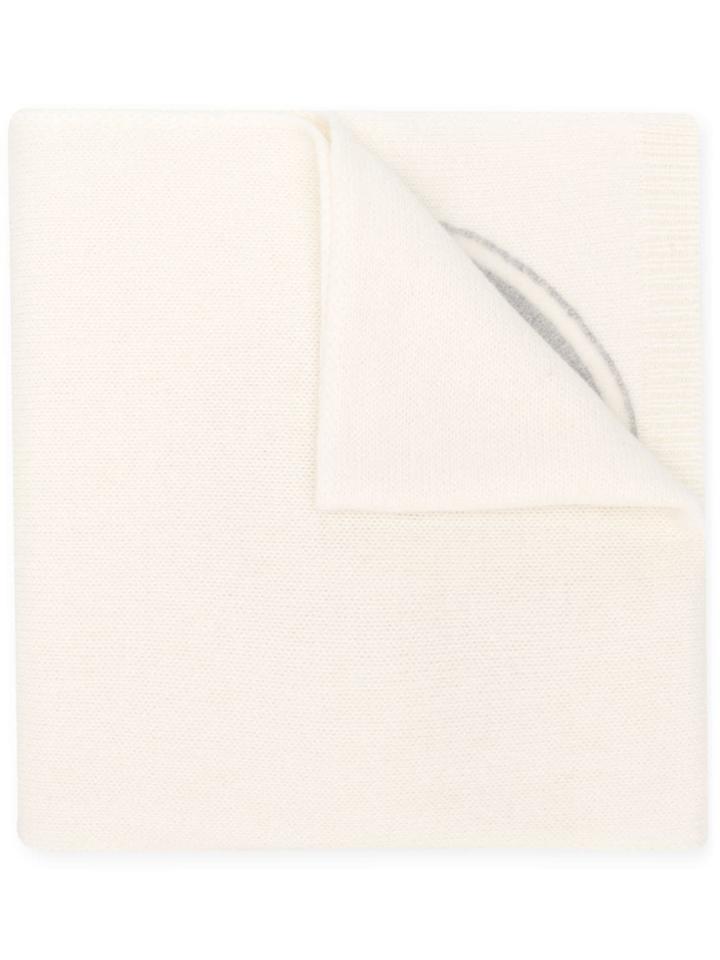 Moncler Knitted Logo Scarf - White