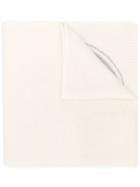 Moncler Knitted Logo Scarf - White