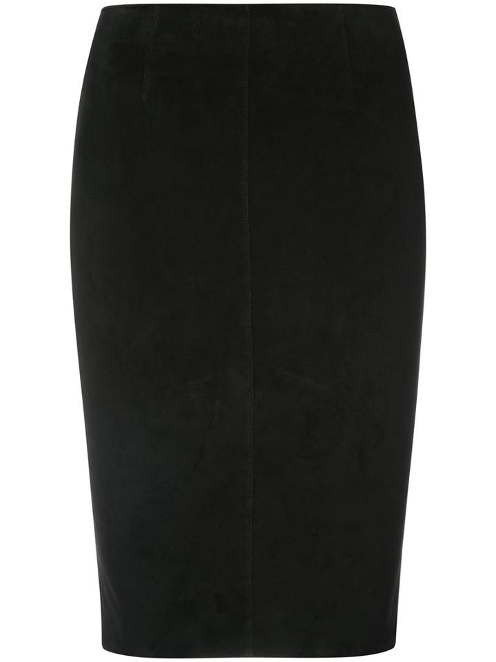 Jitrois - Gathered Back Skirt - Women - Cotton/suede/spandex/elastane - 36, Black, Cotton/suede/spandex/elastane