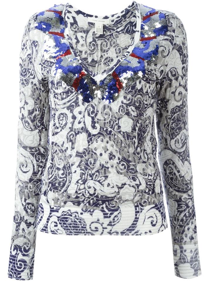 Marc Jacobs Sequin Jumper, Women's, Size: Small, Blue, Nylon/polyester/viscose/metallic Fibre