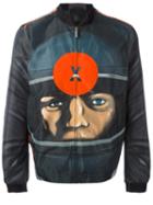 Christopher Kane Target Print Bomber Jacket, Men's, Size: 48, Black, Cotton/nylon