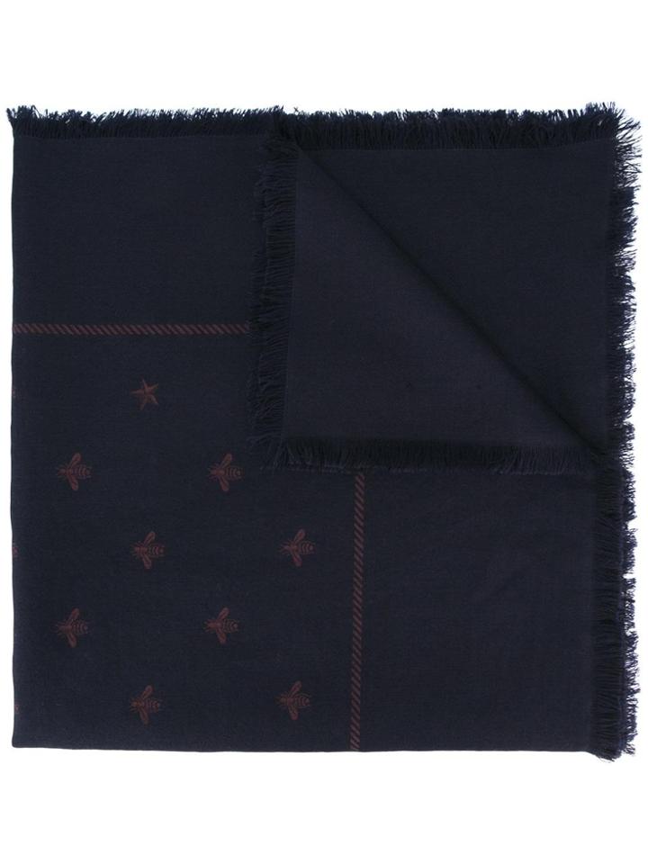 Gucci Bee Jacquard Stole - Blue