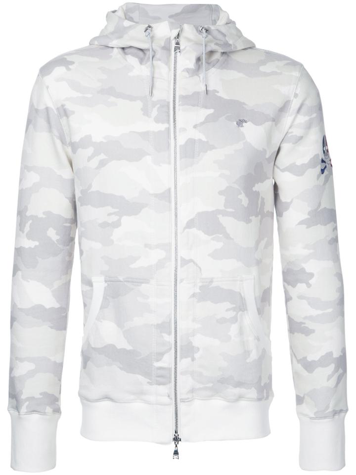 Loveless Camouflage Zip-up Sweatshirt - White