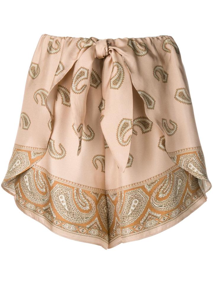 Nanushka Naila Paisley-print Shorts - Neutrals