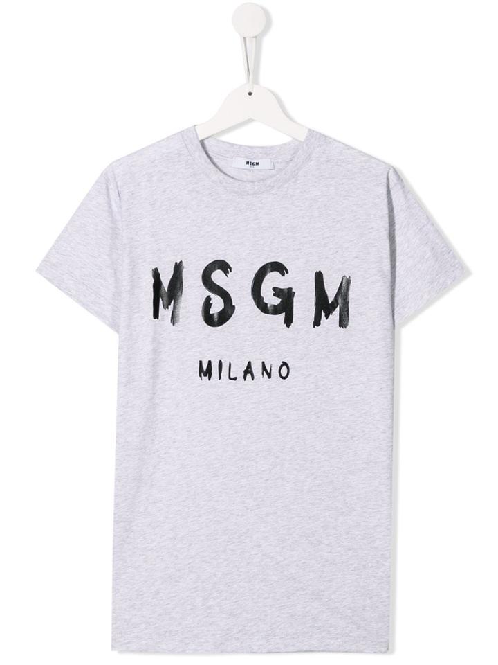 Msgm Kids Freehand T-shirt - Grey