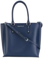 Armani Jeans - Double Handles Tote - Women - Cotton/polyester/viscose - One Size, Blue, Cotton/polyester/viscose