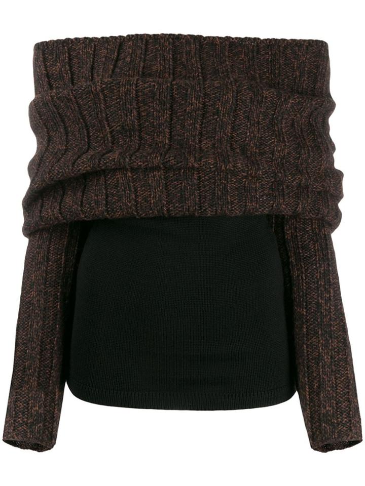 Romeo Gigli Pre-owned 1990s Chunky Off-the-shoulders Top - Brown