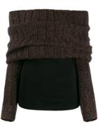 Romeo Gigli Pre-owned 1990s Chunky Off-the-shoulders Top - Brown