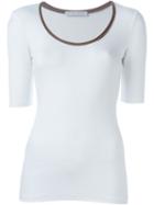 Fabiana Filippi Rib Knit T-shirt, Women's, Size: 48, White, Cotton/polyester/spandex/elastane/polyimide