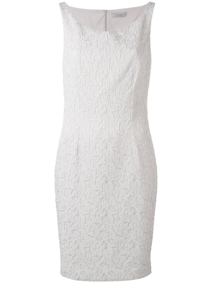D.exterior Jacquard Boat Neck Dress - Grey