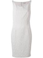 D.exterior Jacquard Boat Neck Dress - Grey