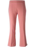 Erika Cavallini Cropped Tailored Trousers, Women's, Size: 42, Pink/purple, Polyester/spandex/elastane/virgin Wool