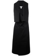 Lucio Vanotti Sleeveless Tuxedo Duster - Black