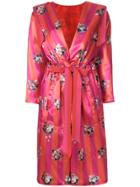 Golden Goose Deluxe Brand Floral Belted Coat - Pink & Purple