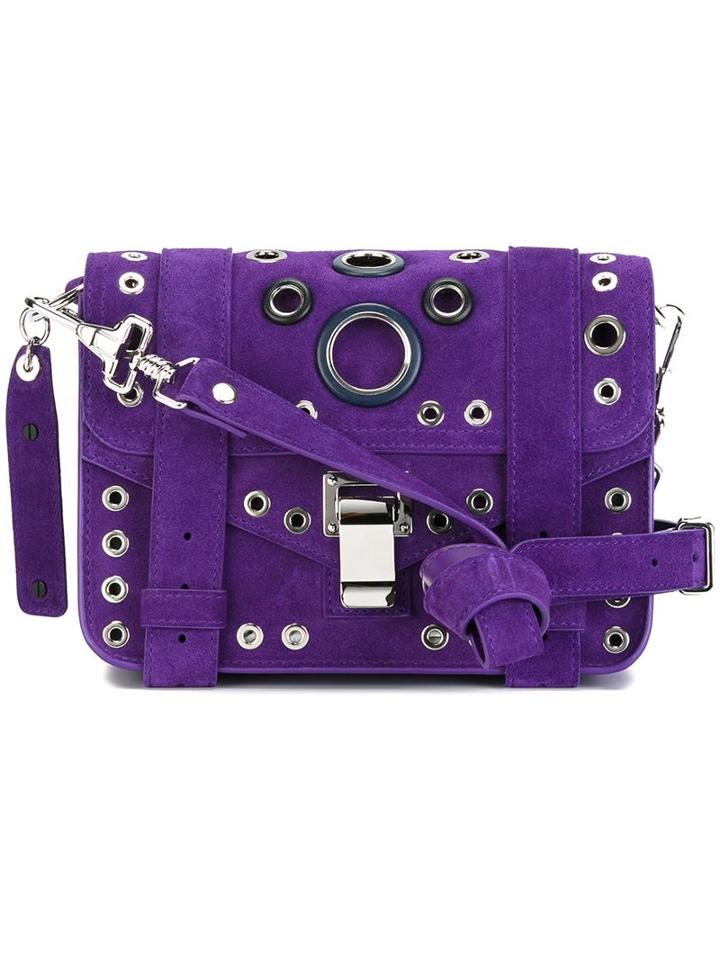 Proenza Schouler Mini 'ps1' Crossbody Bag, Women's, Pink/purple, Leather/suede/metal