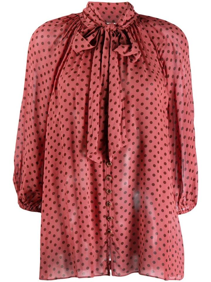 Zimmermann Polka-dot Flared Blouse - Pink