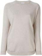 Brunello Cucinelli Round Neck Jumper, Women's, Size: Xxl, Nude/neutrals, Silk/spandex/elastane/cashmere