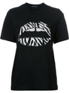 Markus Lupfer Sequin Lips T-shirt, Women's, Size: Medium, Black, Cotton