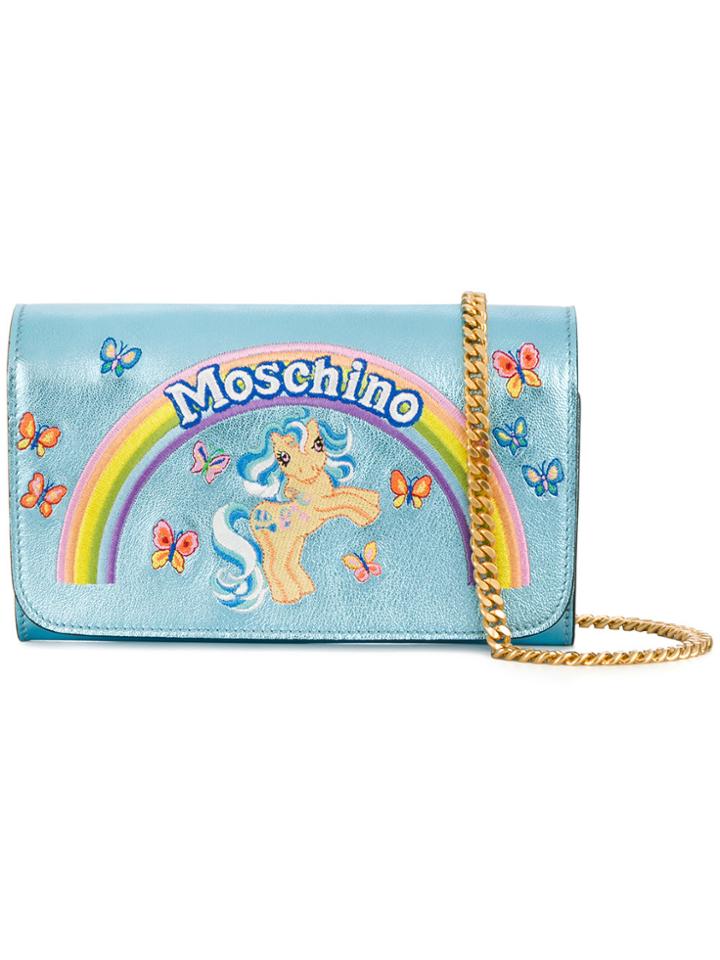Moschino My Little Pony Metallic Clutch - Blue