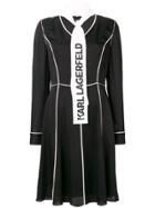 Karl Lagerfeld Logo Scarf Midi Dress - Black