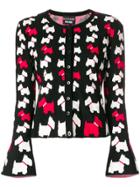 Boutique Moschino Dog Pattern Buttoned Cardigan - Black