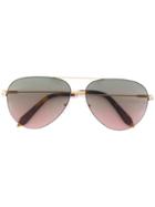 Victoria Beckham Classic Victoria Feather Sunglasses - Metallic