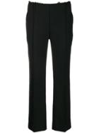 Rokh Frayed Detail Flared Trousers - Black