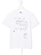 Lost And Found Kids Bad Cat Print T-shirt, Boy's, Size: 6 Yrs, White
