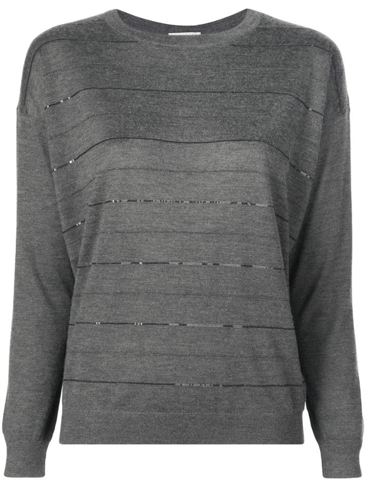 Brunello Cucinelli Stripe Knitted Top - Grey