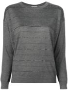 Brunello Cucinelli Stripe Knitted Top - Grey