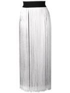 Smarteez Fringed Sleeveless Midi Dress - White