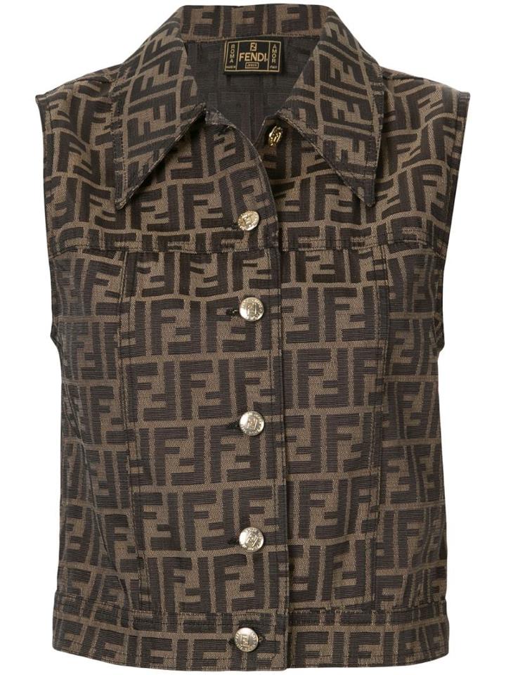 Fendi Pre-owned Zucca Pattern Sleeveless Gilet - Brown
